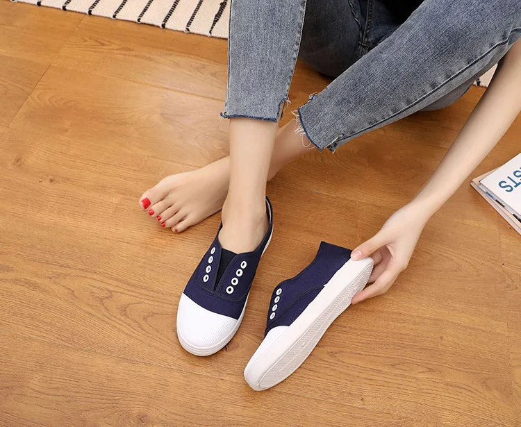 Adult canvas casual shoes woman flats 2019 solid comfortable flat with sneakers women shoes slip-on ladies shoes women sneakers (27)