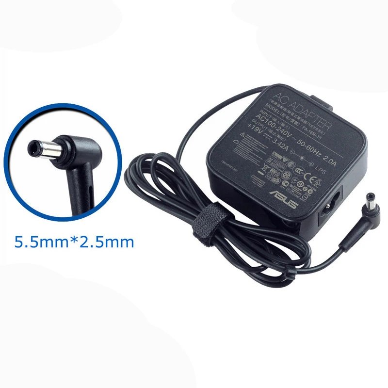 Дешево Адаптер для ноутбука Asus 19V 3.42A 65W 5,5*2,5mm PA 1650 78 Зарядное устройство переменного тока для ноутбука Asus S46CA X550 X550CA X550CC X550DP