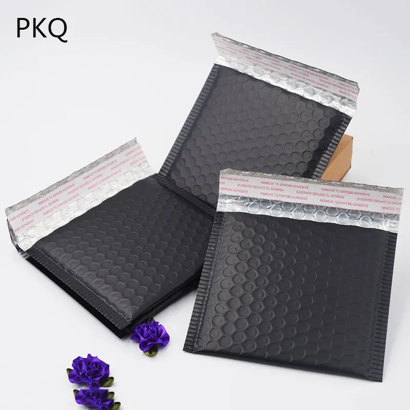 

15x13cm Small matte black Bubble Mailing Mailer Shipping Padded Envelope Bags Black sliver Shockproof Courier Bubble mailer bag