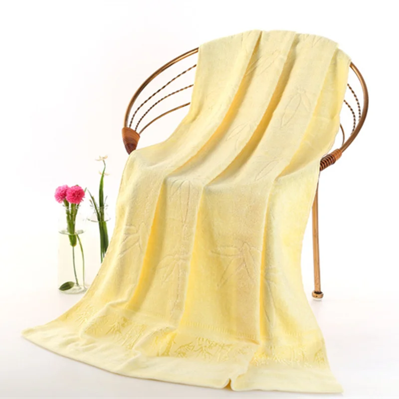 yellow patterned bath towels