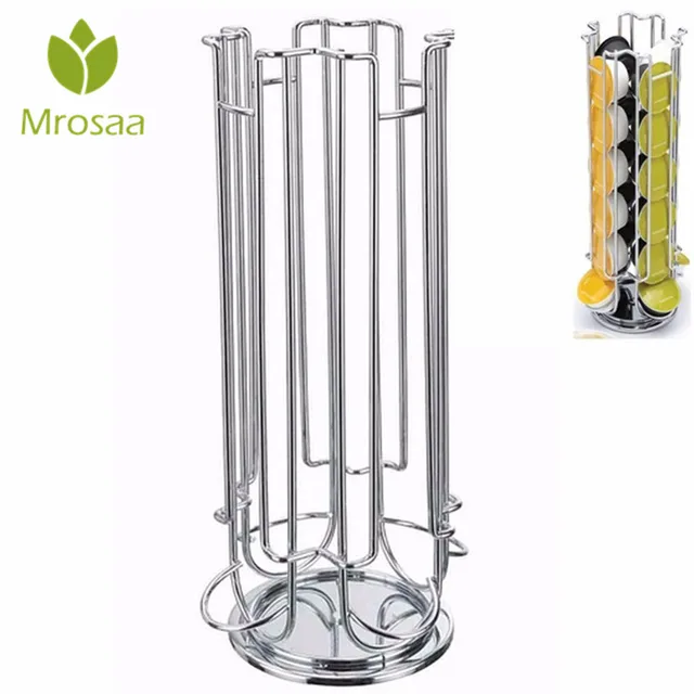 Special Offers 1PC 24 Cup Nespresso Coffee Pod Holder Rotating Rack Coffee Capsule Stand Dolce Gusto Capsules Storage Shelves Organization Case