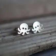 Мини серьги-осьминоги для женщин детские подарки для лучшего друга из нержавеющей стали розовое золото морской житель серьги с изображением животных модные украшения