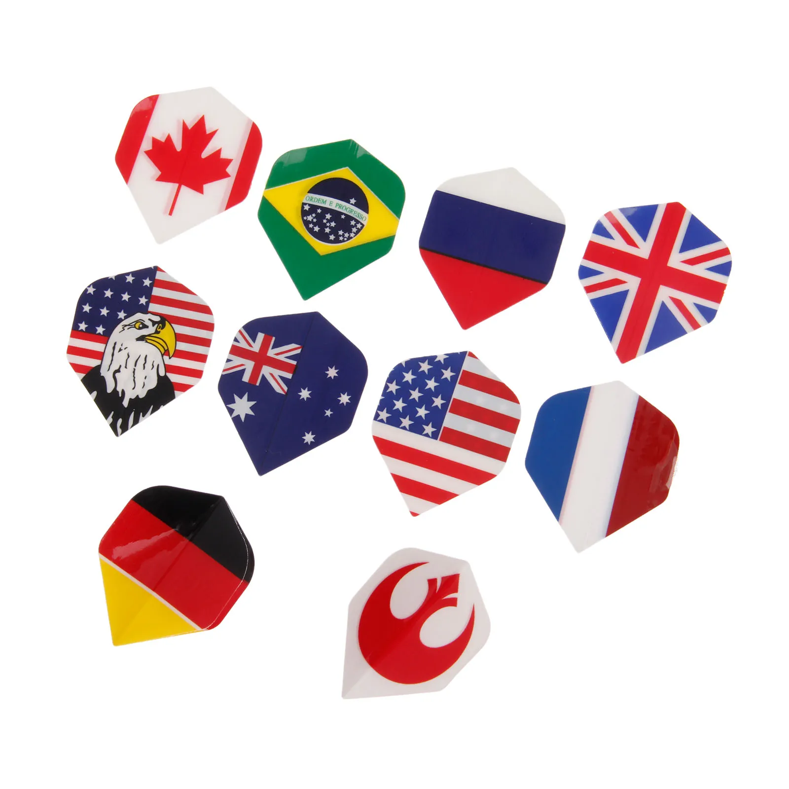 SURIEEN 30 Pcs National Flag Pattern Darts Flights Mixed Style For