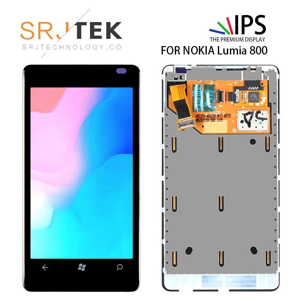 Srjtek для NOKIA Lumia 800 LCD сенсорный экран дисплей дигитайзер сборка с рамкой запасные