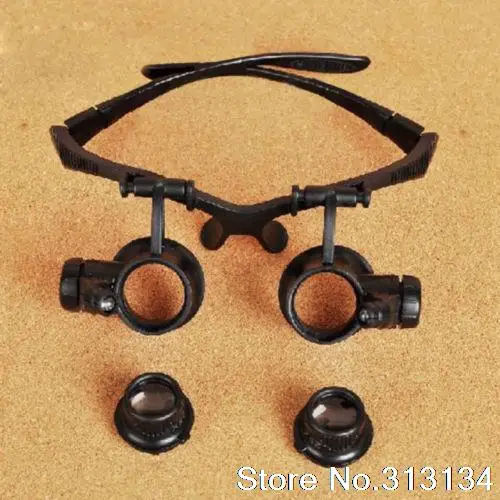 Дизайн очки-бинокли Тип 20X часы Ремонт лупа со светодиодный светильник охотничья оптика