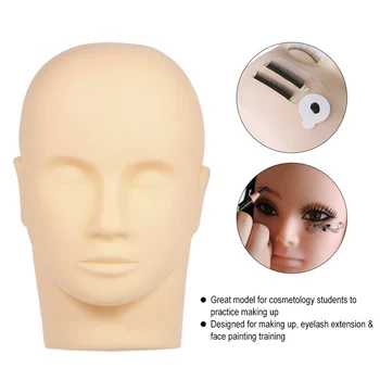 

Dummy Training Head Mannequin Flat Head Model Makeup Training Head Eyelash Extension Practice Tool No Hair Mannequin Head