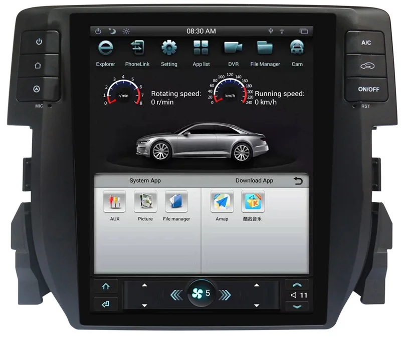 Tesla вертикальный экран Android система автомобиля Радио DVD gps навигация для Honda Civic поддержка 3/4G карта сети