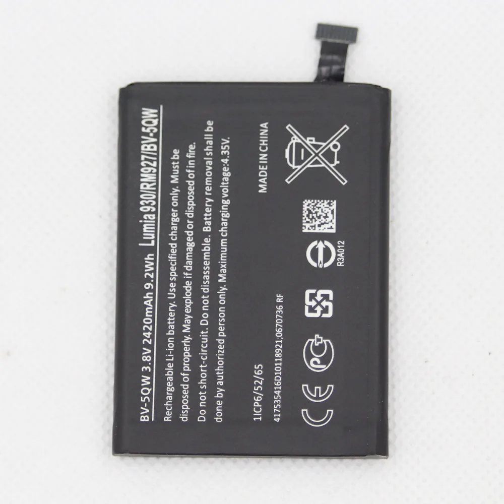 5 шт./лот 2420 мАч Новая батарея для Nokia Lumia 930 BV5QW BV-5QW литиевая стандартная сменная с