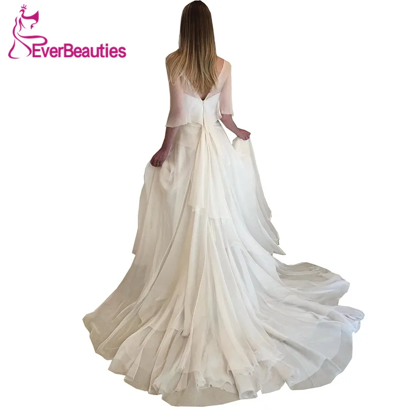

Chiffon Boho Wedding Dress 2019 Robe De Mariee Wedding Gowns Beach Bride Dress Vestido De Noiva