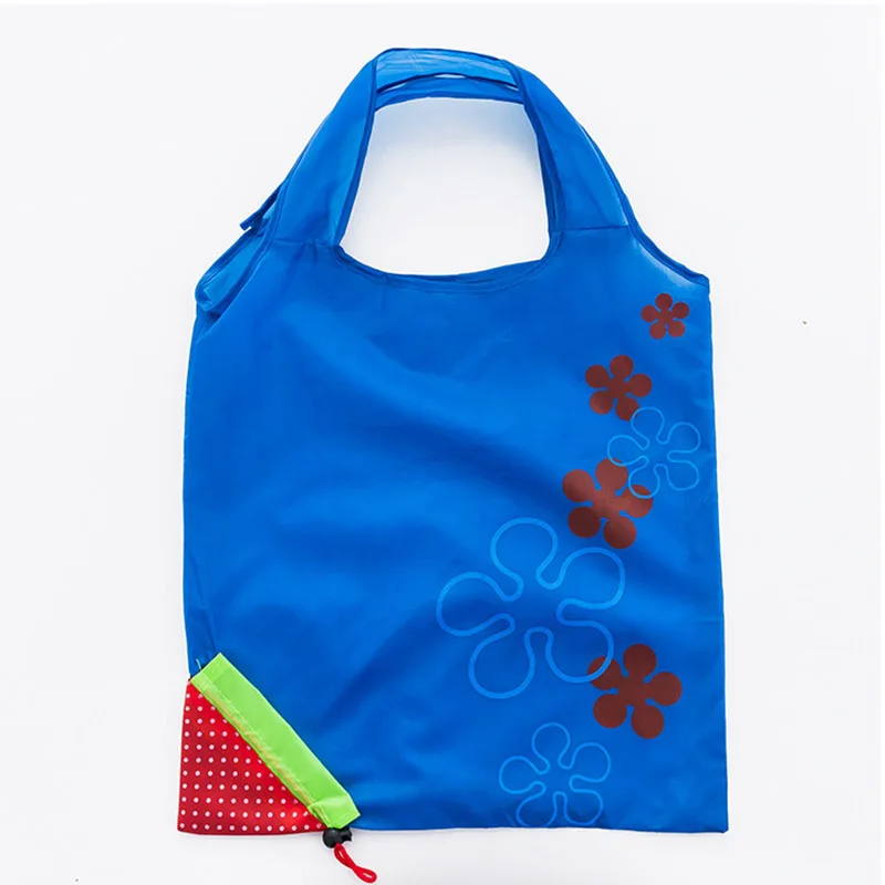 Экологичная сумка для хранения, сумка, сжатая Клубничная сумка, складные сумки многоразового использования для покупок, складная нейлоновая эко-сумка для покупок - Цвет: Синий