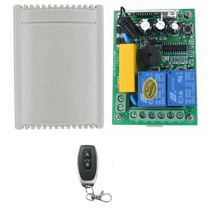

AC 220 V 2 channel Wireless Remote Control Switch 1 receiver + transmitter Garage Doors, Electric Doors/window /lamp