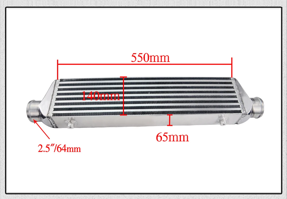 PQY-550*140*65 мм Универсальный турбо интеркулер бар и пластина OD = 2," Переднее Крепление интеркулера PQY-IN811-25