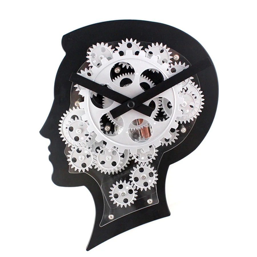 

Creative Gear Wall Clock Modern Design Strong Brain Model Retro Craft Wall Gear Clock Hanging Watch Home Decor Silent
