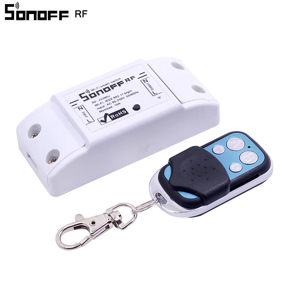 

Itead Sonoff WiFi Smart Switch 433MHz RF Receiver Wireless Remote Controller DIY Home Automation Relay Module Timer for Alexa