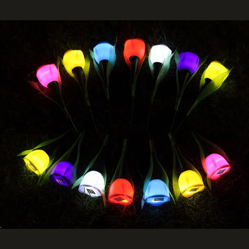 Bargain Offer of  Rose Flower Solar Power LED Night Candle Light Lamps for wedding park decoration Valentine's Day pa