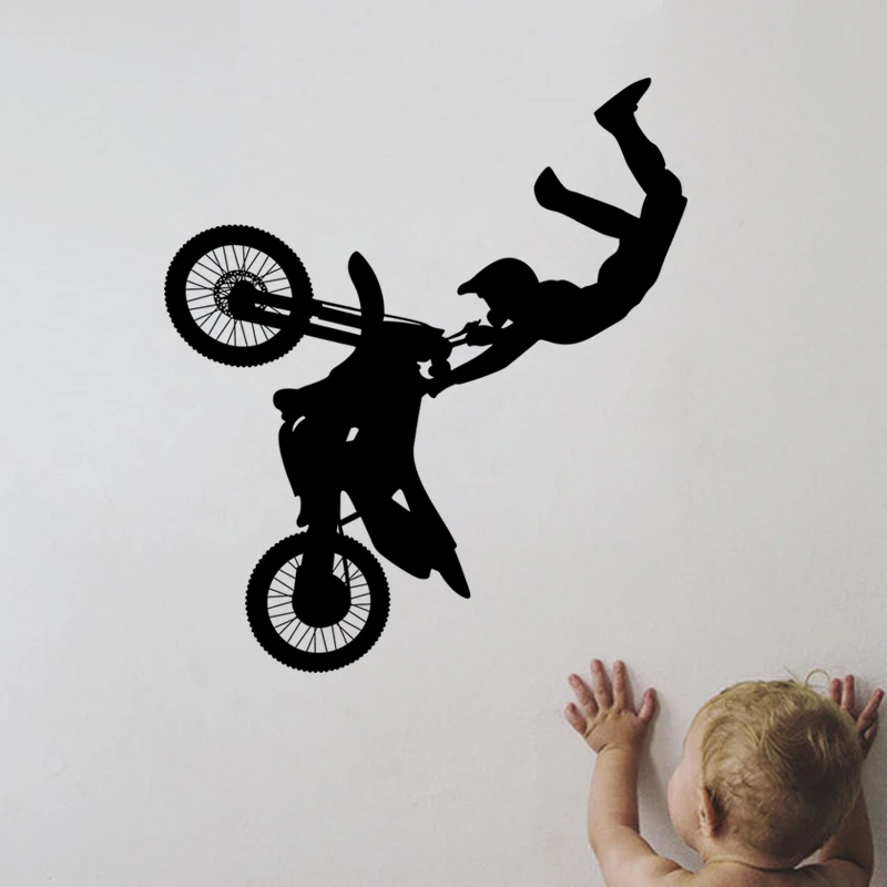 creative home decor plane wall stickers cool ride motorcycle pattern for baby kids room decals decorations - Sports Wall Stickers For Bedrooms creative home decor plane wall stickers cool ride motorcycle pattern for baby kids room decals decorations - Sports Wall Stickers For Bedrooms