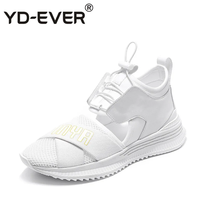 

YD-EVER Casual Shoes Women Fashion Brand Platform Sneakers Lady chaussure Real Leather Summer Female footware Breathable Girl's