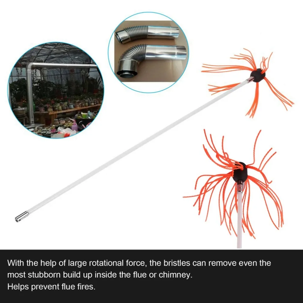 5 Metre Flexible Chimney Pipe Brush DIY Set and Accessories Chimney Pole Drill Power Sweeping Cleaning Chimney Brush Set