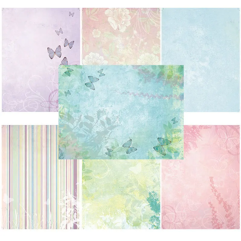 

ZFPARTY 14pcs Single-side Printed Colorful Background paper creative papercraft art paper handmade scrapbooking kit set book