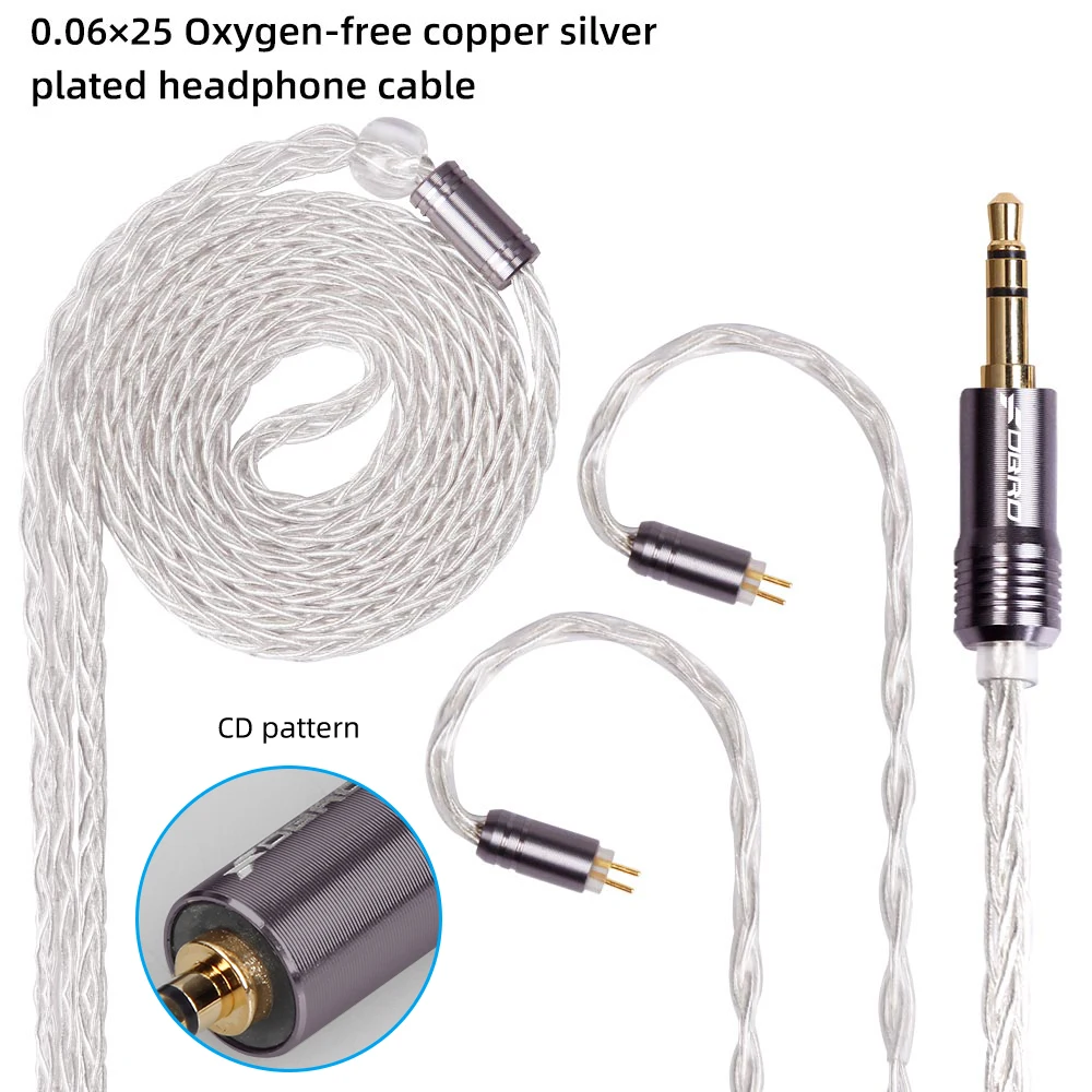 FDBRO 2,5/3,5/4,4 мм наушники кабель IE80 A2DC IM 8 ядерный мини посеребренные CD-плеер гарнитура провода LS50 LS70 LS200 LS300 E50