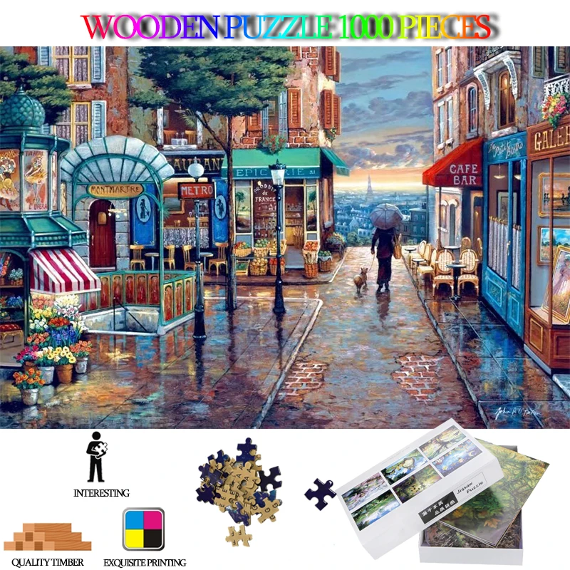 

Romantic Street adults puzzles toys wooden 1000 pieces jigsaw puzzle World Famous Painting puzzles 1000 for growups kids toy