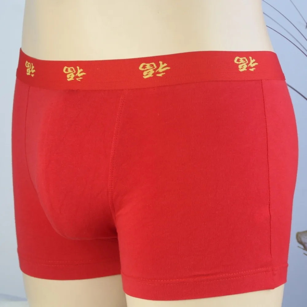 Free Shipping Year 2019 men underwear Stretch cotton red underwear SIZE