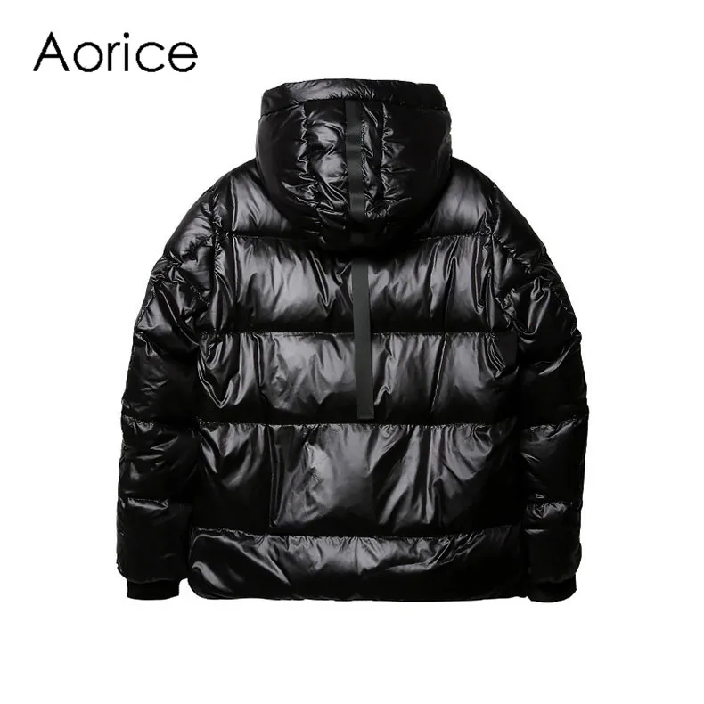 Мужская Легкая парка Aorice MT891 зимняя теплая с капюшоном однотонная Тонкая