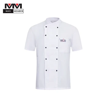 

High Quality Short Sleeved Uniforms Hotel Restaurant Clothing New Arrival Chef Jacket Kitchen Male Female Workwear Overalls