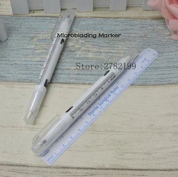 

Microblading Skin Marker Pen Double Ended with Ruler Set Permanent Makeup Outliner Sterile Surgical Pack tattooing tool