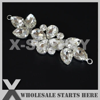 

(5pcs/lot) Small Silver Crystal Bridal Embellishment Appliques, X12-0104