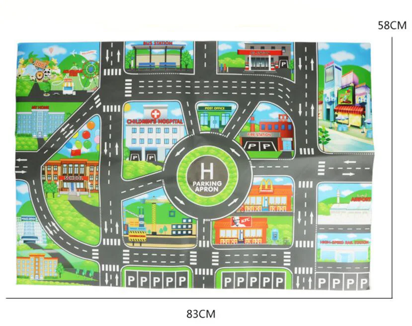 Классический грузовик для мальчиков и девочек карамельного цвета, детская игрушка, маленький мини-автомобиль для парковки города, Дорожная карта, DIY Автомобиль WYQ - Цвет: one map