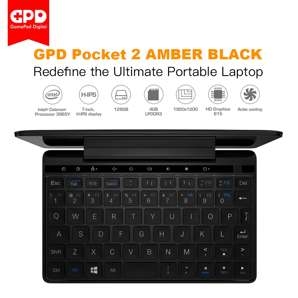 Gpd Pocket 2 Pocket2 7 Inch Touch Screen Windows 10 System Mini Pc Laptop Ultrabook Intel Celeron 3965y 8gb/128gb - Laptops -