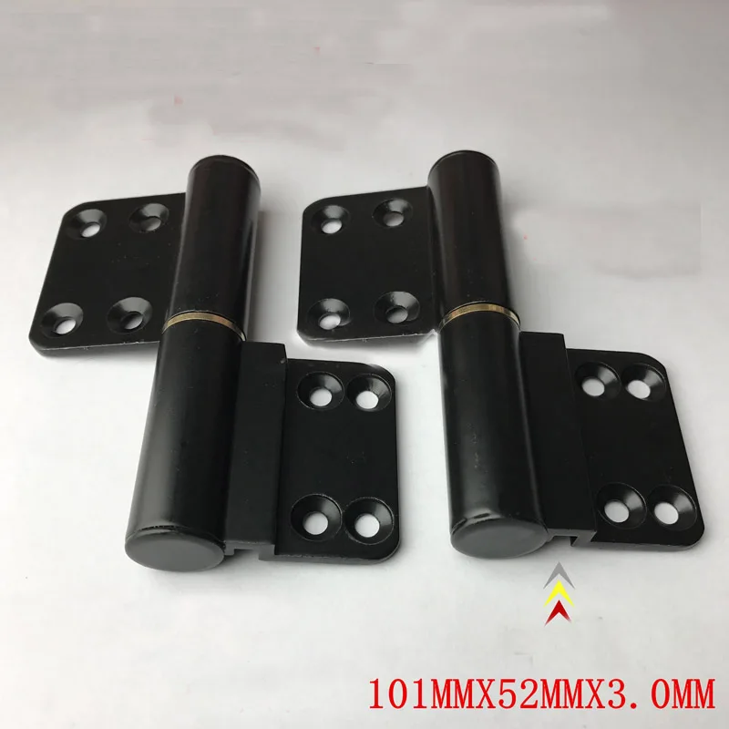 18mm Axis 3mm Thickness Black Flag Detachable Hinge 101x52mm Bathroom