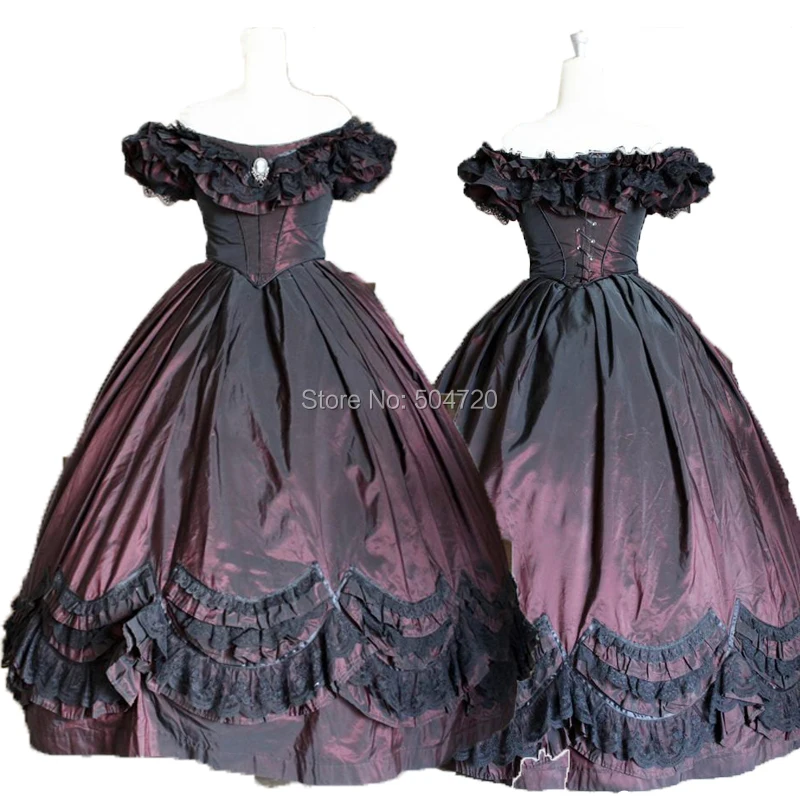 

Tailored!purple Duchess Queen Marie Antoinette Period Masquerade Theatre Civil war Gown dress HL-256