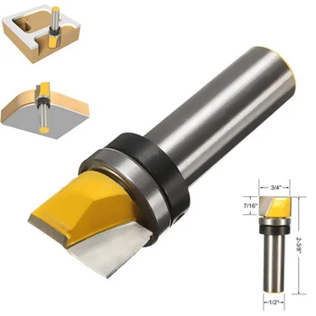 

1/2Inch Shank Straight End Mill Trimmer Cleaning Flush Trim Tenon CutteTemplate Trim Hinge Mortising Router Bitr for Woodworkin