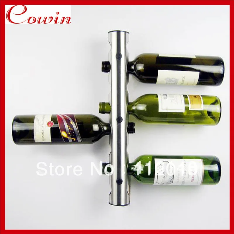 NEW 8 holes MODERN WALL MOUNTED STAINLESS STEEL WINE RACK Bracket holder mount hold 8 bottles