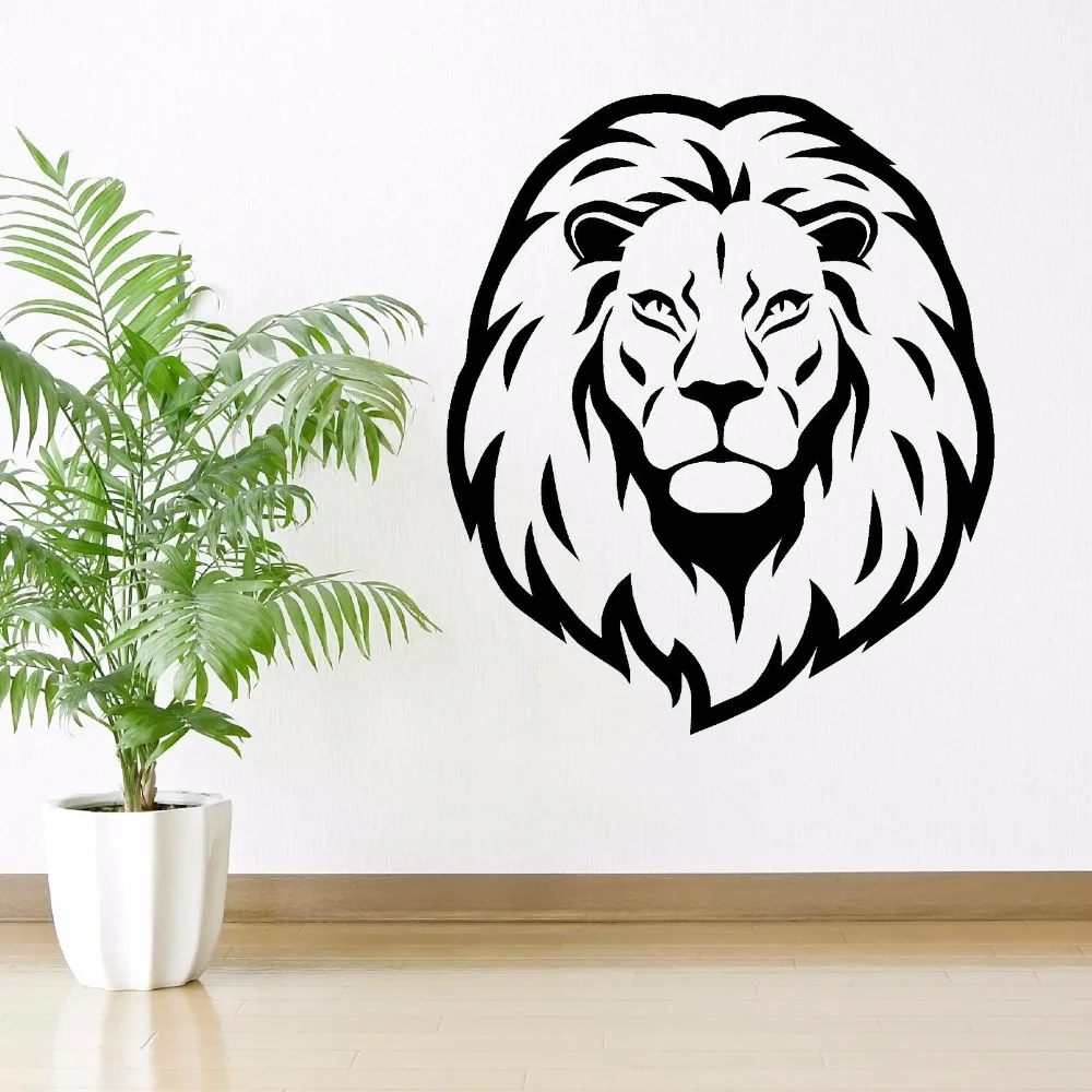 Lion's Head Animal Wall Stickers for Living Room Background Home Murals