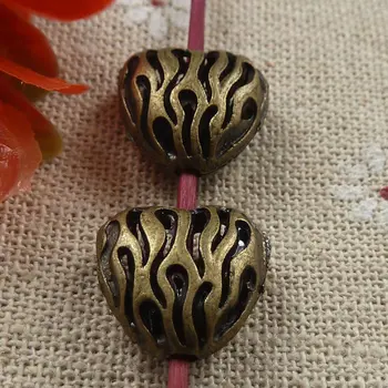

90 pieces bronze plated heart spacers 15x14mm #1892