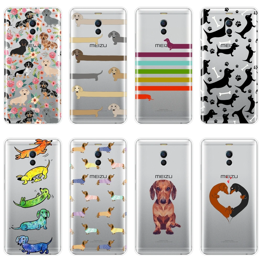 

TPU Dachshund Dog Heart Phone Case For Meizu M2 M3 M3S M5 M5C M5S M6 M6S M6T Soft Silicone Back Cover For Meizu M6 M5 M3 M2 Note