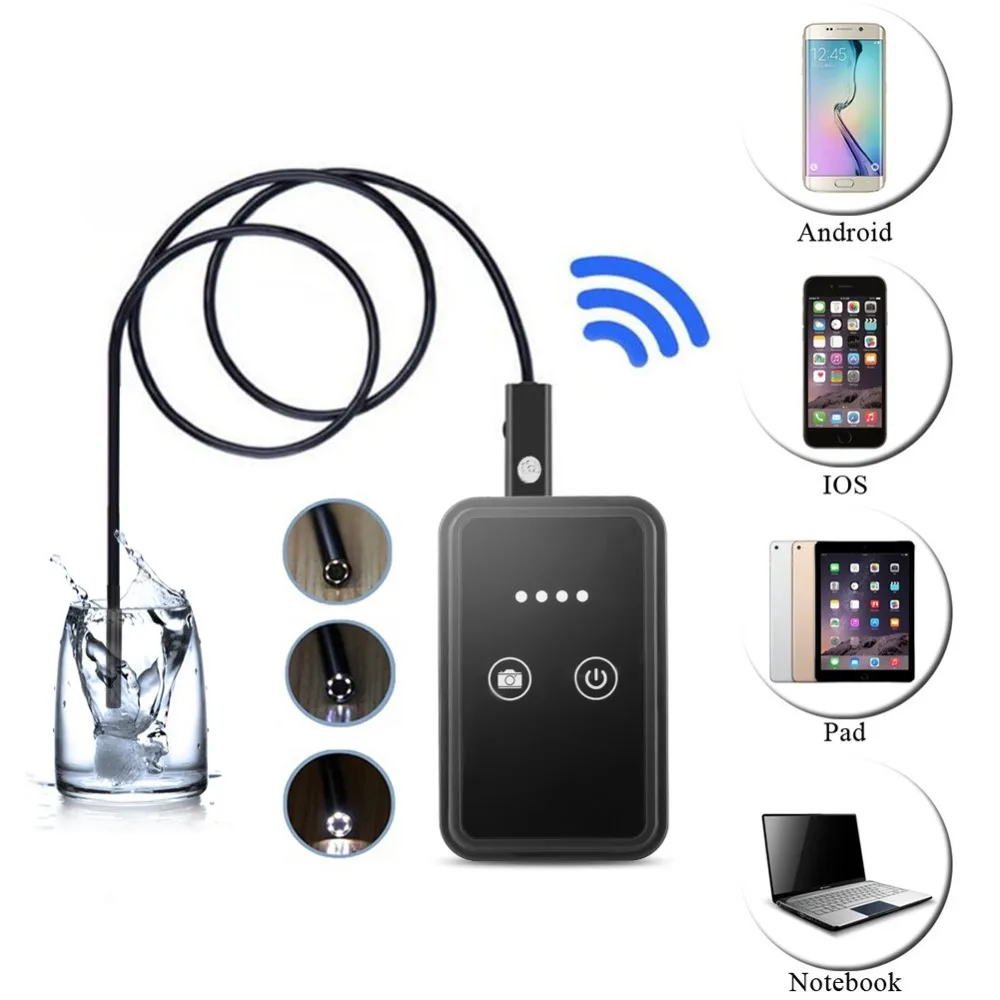 

5.5mm 6LED Waterproof WiFi USB Endoscope Inspection Camera for IOS for Android Phone PC 2M