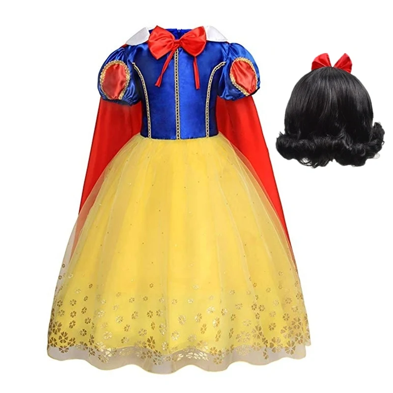 Carnival Snow White Party Dress Girls Short Sleeve Pageant Elegant Costume Children Birthday Cosplay Ball Gown | Детская одежда и