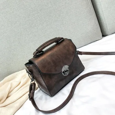 Mara's Dream, летняя новая женская сумка, модная, с замком, на одно плечо, простая маленькая квадратная сумка, Ретро стиль, сумка-мессенджер, сумка - Цвет: Bdark brown
