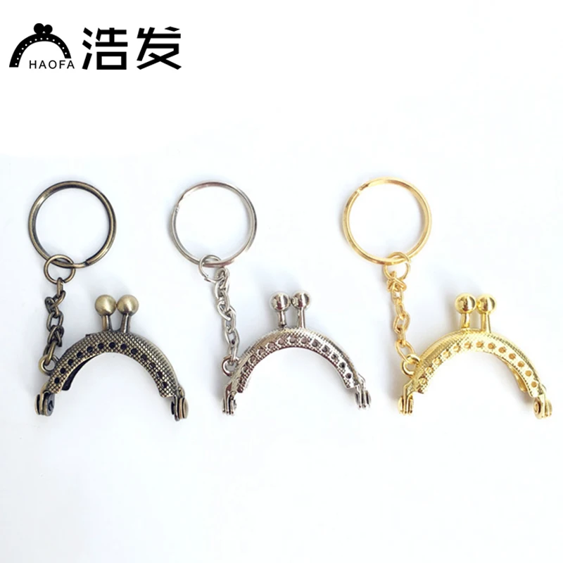 HAOFA Kiss Clasp Lock Arch For Purse Frame Accessories for Bags Bronze Tone Double Plat Heads Flower Pattern Metal Frame 12.5cm