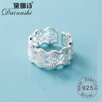 

Dainashi Lace Hollow Design Index Finger Ring 925 Sterling Silver Anniversary Adjustable Ring Elegant For Women Birthday Gift