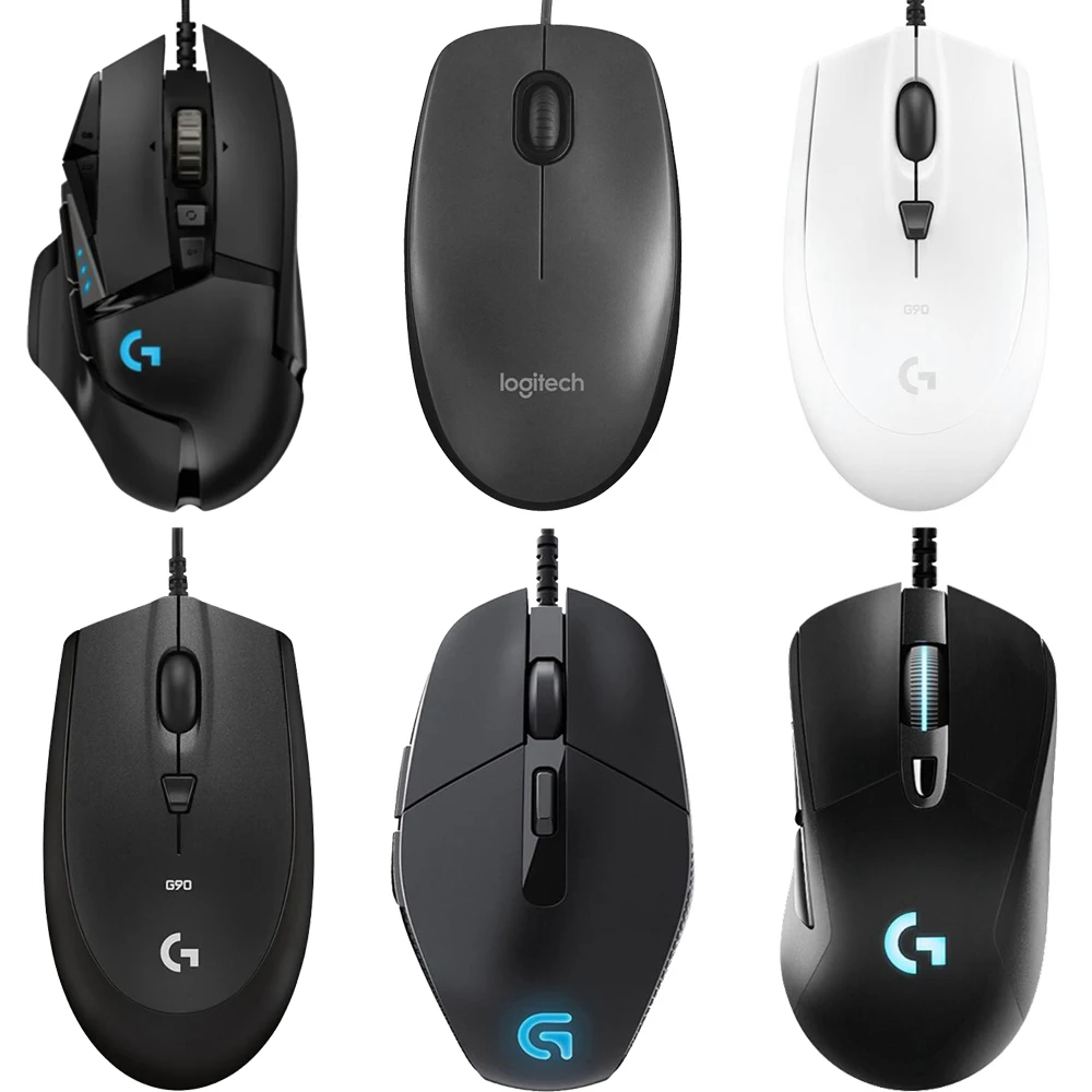 Logitech G502/M90/G102/G403/G402/G302/G90/MX518/G300S Hero программируемая игровая мышь 16000 dpi RGB игровая офисная мышь для ПК