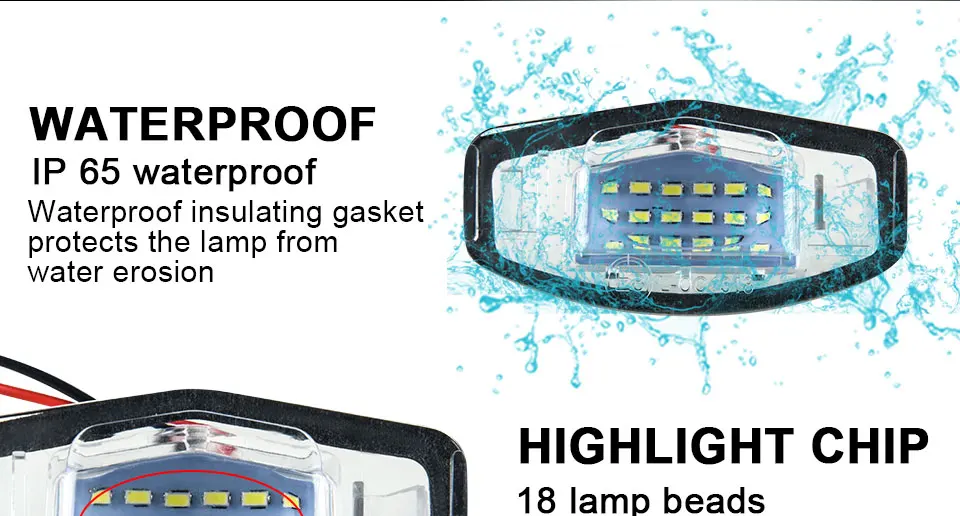 12V Car Styling 18 SMD Chips LED Number License Plate Lights For Honda For Civic VII4 VIII Accord Legend Auto Accessories 6500k (4)