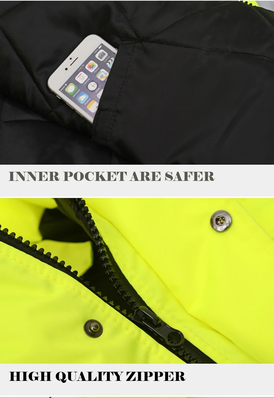ANSI/ISEA 107 класс 3 высокая видимость водостойкие Защитная куртка-бомбер Зима Детская безопасность шестерни для мужчин зимняя утепленная