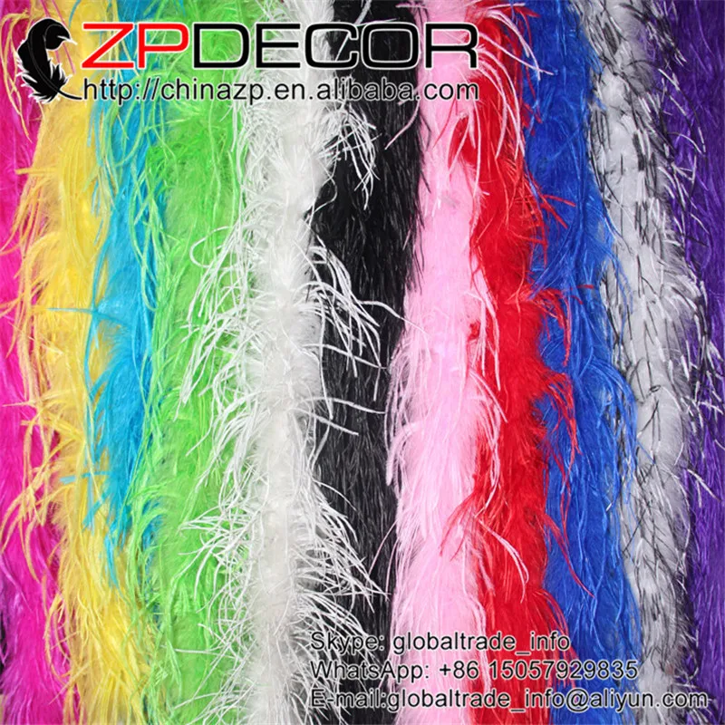 

ZPDECOR 35g 2yards/lot Multi-Color Good Quality Fluffy Handcraft Ostrich Feather Plume Scarf Clothes for Wedding Decoration