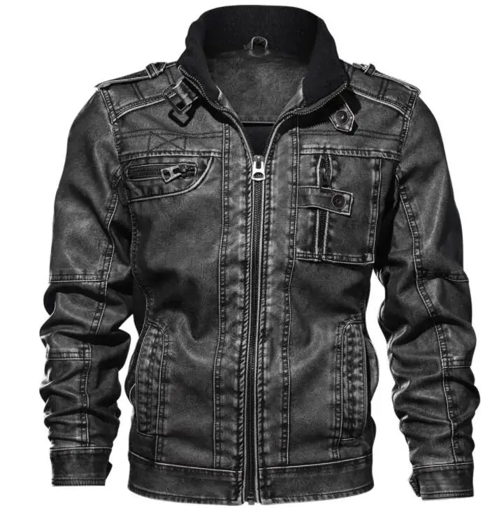 

Leather Casual PU Jackets Men Jacket Male Coats Winter Warm Warm Cool Moto Motorcycle Outerwears Dropshipping