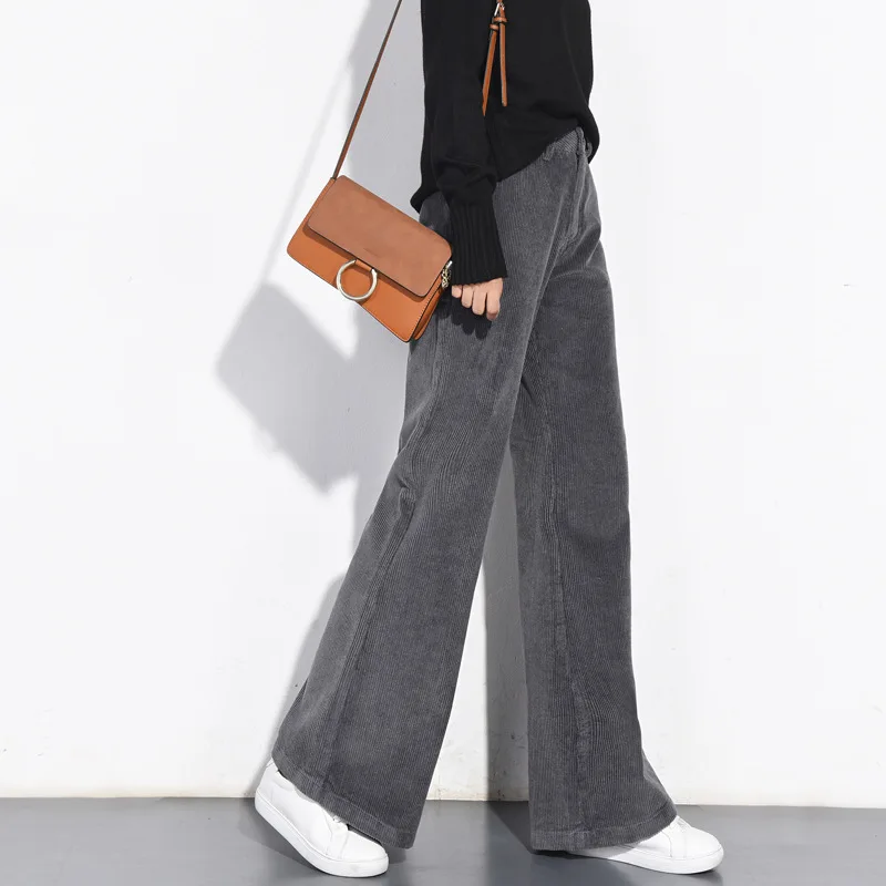 New Spring Autumn Women's Corduroy Pants Wide Leg Plus Size High Waist Retro Pants Loose Corduroy Casual Pants Flare Pants New Spring Autumn Women's Corduroy Pants Wide Leg Plus Size High Waist Retro Pants Loose Corduroy Casual Pants Flare Pants